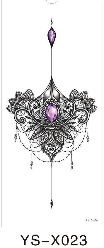 Sternum tattoo design Sternum Henna, Tattoos Sternum, Sternum Tattoo Design, Gem Tattoo, Jewel Tattoo, Shoulder Arm Tattoos, Inspiration Tattoos, Female Shoulder, Lace Tattoo