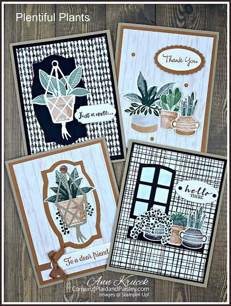 Stampin Up Plentiful Plants, Stampin Up Card, Bloom Where Youre Planted, Leaf Cards, Bloom Where You Are Planted, Window Cards, Stampin Up Catalog, Su Cards, Stamping Up Cards