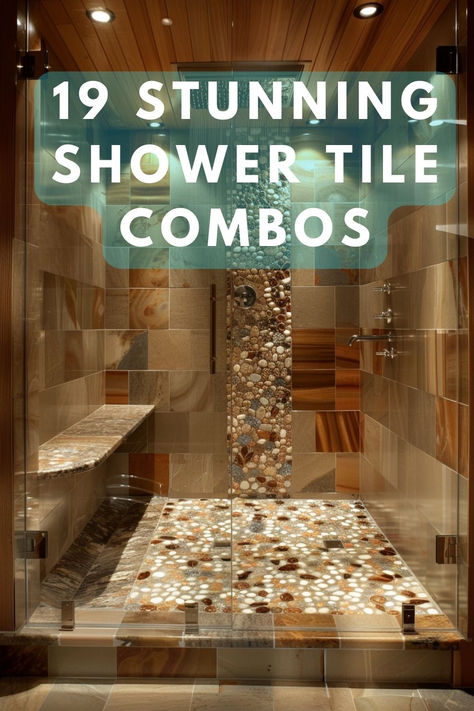 Craving A Luxurious, Spa-Like Shower Design? 🤩 I've Uncovered 19 Absolutely Stunning Tile Combinations That'll Instantly Elevate Your Bathroom! From Timeless Subway to Modern Hexagon, Discover Your New Tile Soulmate 👀 #bathroom #bathroomdesign #tiledecor #homedecor Rustic Shower Tile, Natural Stone Tile Bathroom, Slate Bathroom Tile, Shower Tile Combinations, Modern Shower Tile, Tile Around Bathtub, Master Shower Tile, Unique Bathroom Tiles, Hexagon Tile Bathroom