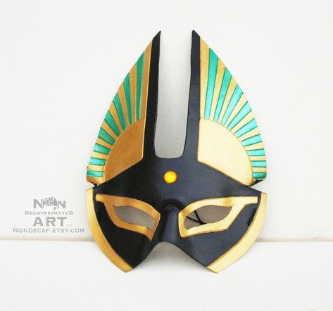 Anubis Costume, Egyptian Themed Party, Egyptian Bastet, Anubis Mask, Ancient Egypt Crafts, Egyptian Mask, Egyptian Crafts, Egypt Crafts, Egyptian Party