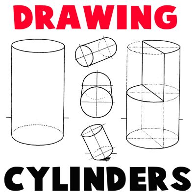 Step 400x400 drawing cylinders How to Draw Cylinders and Drawing Shaded Cylindrical Objects with Cast Shadows Tutorial Cylinder Drawing, 3d Cylinder, Cylindrical Objects, Shapes Lessons, Ombres Portées, Shading Drawing, Draw Step By Step, How To Draw Steps, How To Shade