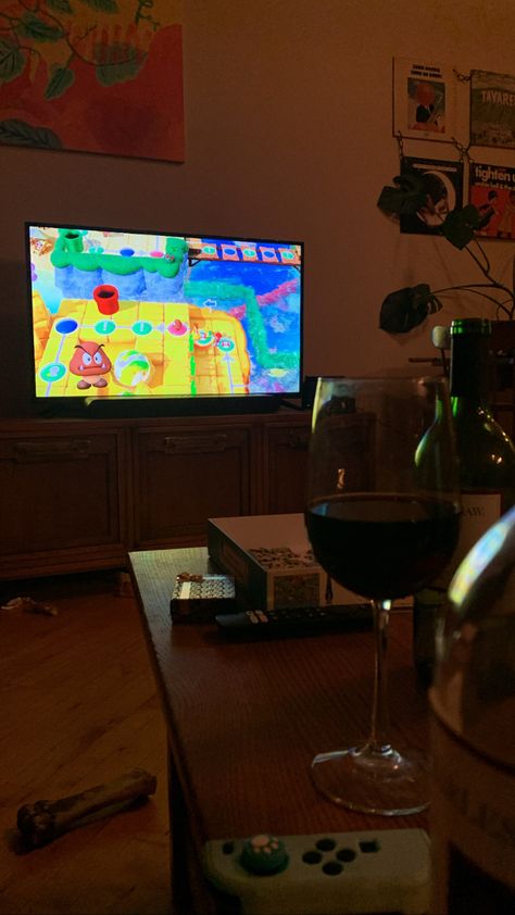 Mario party and wine Mario Party Aesthetic, Wine Night Aesthetic, Serenity Aesthetic, Wine Games, Street Vibes, Night Street, Stay Sane, Party Aesthetic, Wine Night