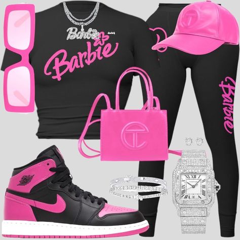 These looks hit everytime! ✨ Get your "Barbie Sets" NOW!! They're almost sold out! Doelickus.com Doelickus.com | Instagram Barbie Outfits Black Women, Black Barbie Outfits, Barbie Outfit Ideas, Teenage Style, 2000s Fashion Trends, Barbie Sets, Teen Swag Outfits, Cute Nike Outfits, Barbie Outfits