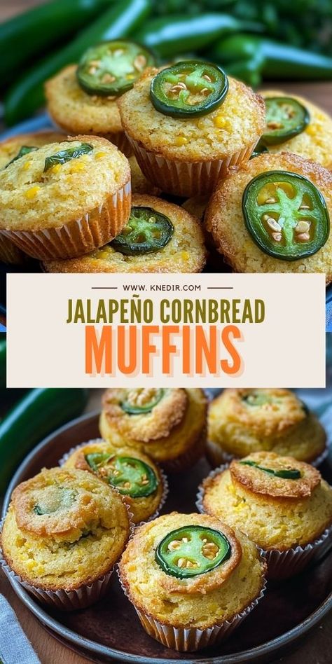 Jalapeño Cornbread Muffins Ingredients: 1 cup yellow cornmeal 1 cup all-purpose flour 1/4 cup granulated sugar 1 tablespoon baking powder 1/2 teaspoon baking soda 1/2 teaspoon salt 1 cup buttermilk 2 large eggs 1/4 cup unsalted butter, melted 1/2 cup sour cream 1 jalapeño pepper, seeded and finely chopped 1/2 cup corn kernels (fresh or frozen) 1/4 cup shredded cheddar cheese #Jalapeño #Cornbread #Muffins Buttermilk Corn Muffins, Cheddar Muffins, Jalapeno Cheddar Cornbread, Cheddar Cornbread, Jalapeño Cornbread, Cornbread Muffins, Jalapeno Cheddar, Shredded Cheddar Cheese, Corn Muffins