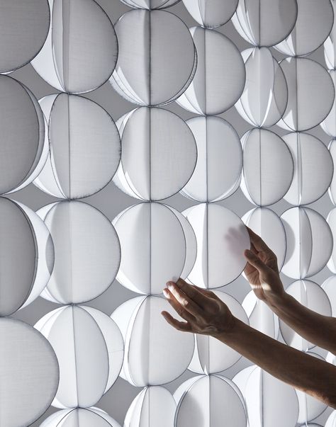 Shibori by Eva Marmbrandt. Photo: Per Englund. Partition Screen, Entrance Design, Facade Architecture, Screen Design, Land Art, Exhibition Design, Space Design, Window Coverings, 인테리어 디자인