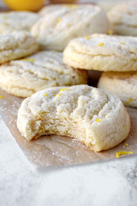 Lemon Sugar Cookies - My Messy Kitchen Lemon Sugar Cookies Recipe, Breakfast Cupcakes, Food Fair, Lemon Sugar Cookies, Messy Kitchen, Lemon Sugar, Lemon Flavor, Vanilla Cookies, Lemon Cookies