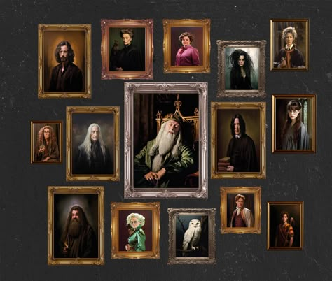 Printable PDF Set of 15 Wizard and Witch Portrait Gallery Wall Art, Moody Dark Academy, Wizard School Poster Vintage Poster Home Class Decor - Etsy Portrait Gallery Wall, Harry Potter Motto Party, Wizard And Witch, Witch Portrait, Harry Potter Weihnachten, Harry Potter Portraits, Hogwarts Christmas, Harry Potter Wall, Harry Potter Bedroom