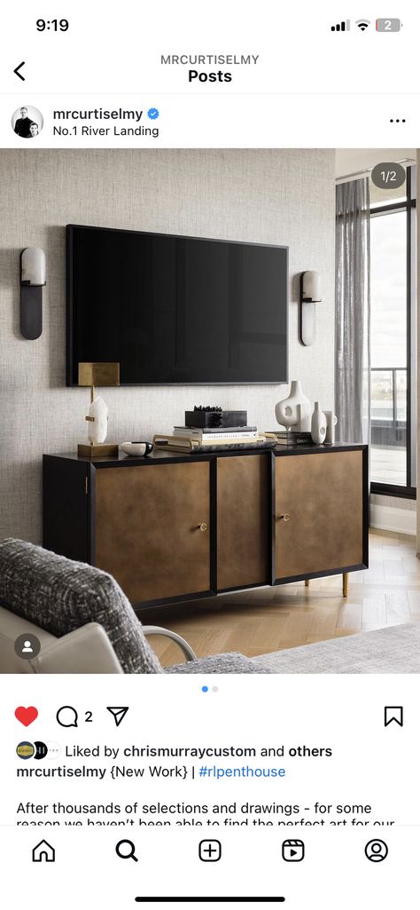 Sideboard Styling Under Tv, Styling Under Tv, Sideboard Styling, Sideboard Styles, Under Tv, Sideboard, House Design, Tv, Design