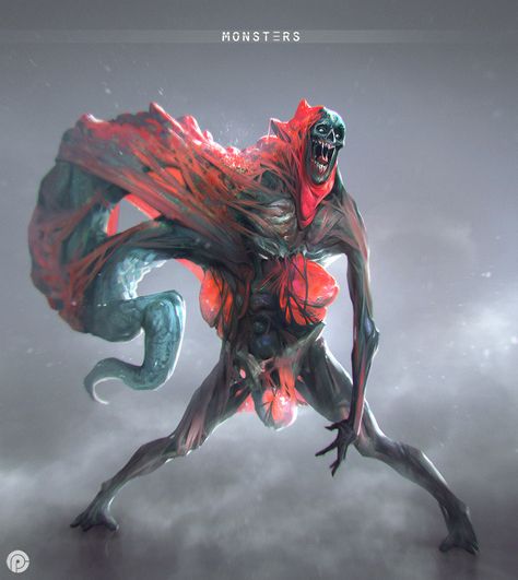 Monsters on Behance Monster Sketch, Dark Creatures, Beast Creature, Monster Characters, Horror Monsters, Cool Monsters, Alien Concept Art, 다크 판타지, Monster Concept Art