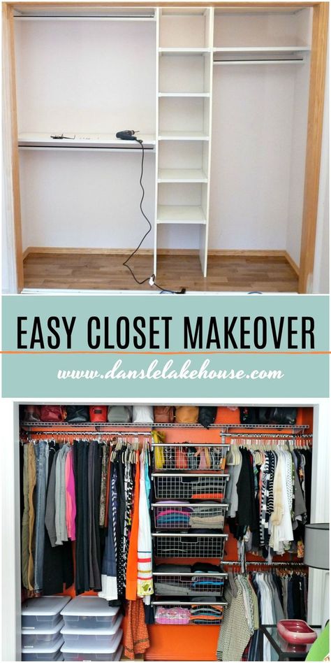 Easy small closet makeover before and after, with closet organization ideas and an unsponsored review of the Rubbermaid Configurations Closet Organizer. Hopefully you find some small closet organizations inspiration because closet organization can be a big task! This closet organizer makes it easier with customizable options and it's a really good quality closet organizer system. Easy Closet Makeover, Rubbermaid Closet Organizer, Rubbermaid Closet, Small Closet Makeover, Japanese Organization, Easy Closet, Small Closet Organization Bedroom, Closet Redo, Closet Organization Ideas