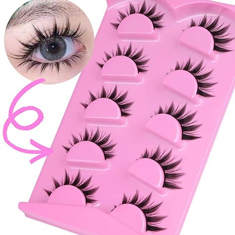 Realistic False Eyelashes, Anime Fake Lashes, Cute False Lashes, Cute Fake Lashes, Wispy Fake Lashes, Japanese False Lashes, Anime False Lashes, Manga False Lashes, Goth Lashes