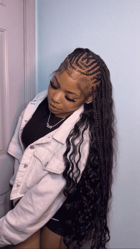 50 Stitch Feed In Braids with a Quick Weave or Sew In Hairstyles Braided Hairstyles For Black Women Cornrows, Sew In Hairstyles, Feed In Braids Hairstyles, Quick Weave Hairstyles, Box Braids Hairstyles For Black Women, Braided Cornrow Hairstyles, Quick Braided Hairstyles, Cute Box Braids Hairstyles, Protective Hairstyles Braids