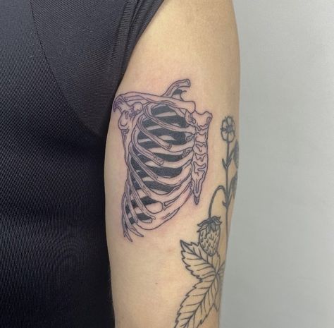 Other Half Tattoo, Half Tattoo, Human Heart Tattoo, Shamrock Tattoos, Ribcage Tattoo, Mom Tattoo Designs, Neck Bones, Mom Tattoo, Bone Tattoos