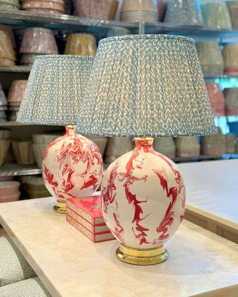 Marble Lampshade, Chinoiserie Interior, Paul Schneider, Colorful Lamp Shades, Lamp Finials, Empire Silhouette, Handmade Lampshades, Round Lamp, Large Lamps