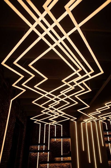 Elegant Ceiling Design, Pixel Led, Light Art Installation, Club Lighting, Ceiling Design Ideas, Nightclub Design, Led Light Design, Bright Art, Lounge Design