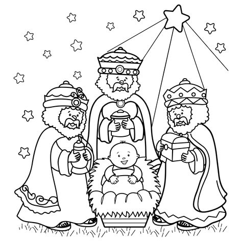 Nativity Coloring Pages, Jesus Coloring Pages, Santa Coloring Pages, Free Christmas Coloring Pages, Roi Mage, Scooby Snacks, Christmas Crafts For Kids To Make, Story Activities, Bible Coloring Pages