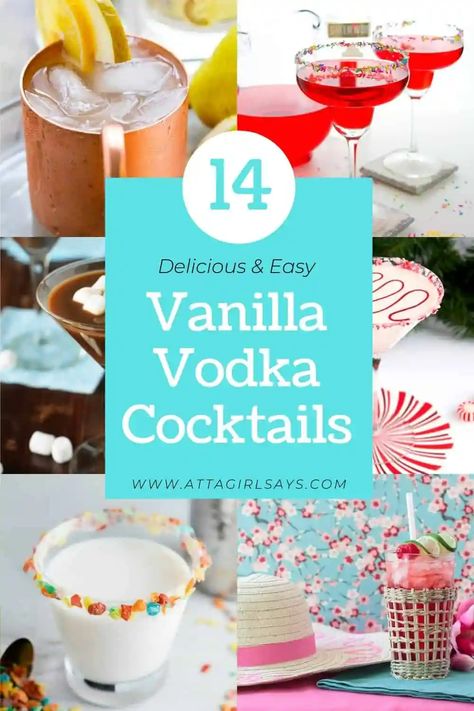 Vodka Cocktails Fall, Vanilla Vodka Cocktails, Cranberry Christmas Cocktail, Whipped Vodka Drinks, Vanilla Vodka Recipes, Vanilla Vodka Drinks, Mistletoe Martini, Vanilla Cocktail, Vodka Mixed Drinks