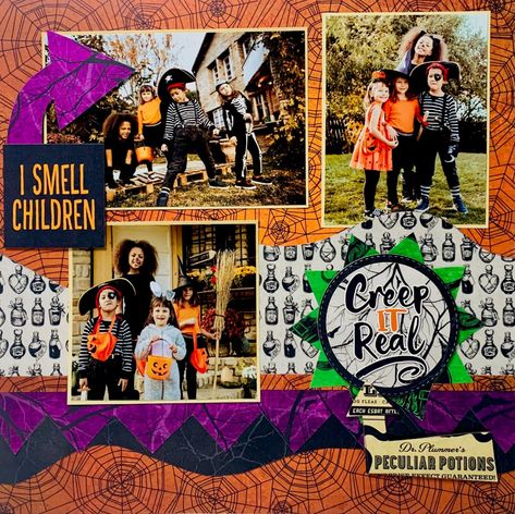 Hocus Pocus - Project Idea - Scrapbook.com Halloween Layout, Halloween Cards Handmade, Scrapbooking Pages, Card Layout, Halloween Cards, Hocus Pocus, Scrapbook Ideas, Scrapbooking Layouts, Scrapbook Layouts