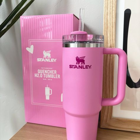 This Is An Authentic Stanley Overseas Release. Peony Pink 30oz Stanley From The China 2024 Valentine Collection Cute Pink Box Included!! Nwt! Peony Stanley Cup, Cute Pink Water Bottle, Staly Cup, Peony Stanley, Pink Stanley Cup, 30 Oz Stanley, Pink Mugs, Pink Stanley, Stanley Pink