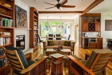 Living Room Design Ideas, Pictures, Remodel & Decor Craftsman Living Room Ideas, Craftsman Style Living Room, Mission Style Decorating, Craftsman Living Rooms, Craftsman Living Room, Living Room New York, Furnitur Ruang Keluarga, Living Room Ideas Farmhouse, Craftsman Furniture