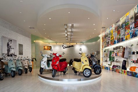 Vespa Gallery by Supermachine Studio Bangkok Thailand Vespa Gallery by Supermachine Studio, Bangkok   Thailand Vespa Advertisement, Motorcycle Showroom Interior, Motorcycle Showroom Design, Motorcycle Display, Motorbike Store, Scooter Store, Motorcycle Store, Scooter Shop, Vip Lounge