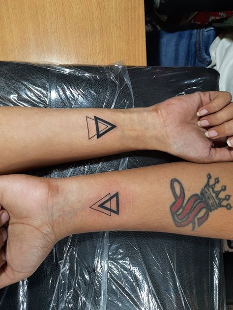 Triangle Couple Tattoo designs by Angel Tattoo Studio & Tattoo Training Institute Indore Couple Tattoo Design, Tattoo Training, Mother Son Tattoos, Stunning Tattoos, Studio Tattoo, Couples Tattoo Designs, Drawing Styles, C Tattoo, Triangle Tattoos