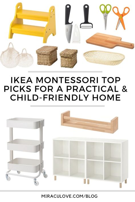 Kids Room Montessori Ikea, Montessori Bedroom Ikea Hacks, Montessori Bedroom Shelves, Montessori Dressing Area Ikea, Montessori Shelf Ikea, Montessori Kallax Hack, Montessori Ikea Ideas, Montessori Small Apartment, Ikea Children Room