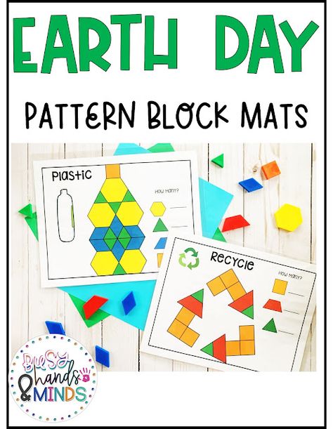 Earth Day Preschool Resource Round Up Earth Week Preschool, Earth Day Preschool, Earth Day Preschool Activities, Recycle Preschool, Recycling Activities For Kids, Pattern Block Mats, Earth Activities, Stem Building, Prek Crafts