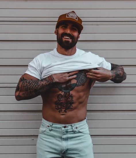 Indigo Ridge, Man Tattoos, Inked Men, Men In Uniform, Muscle Fitness, Beard Styles, Good Looking Men, Dress Code, Bearded Men