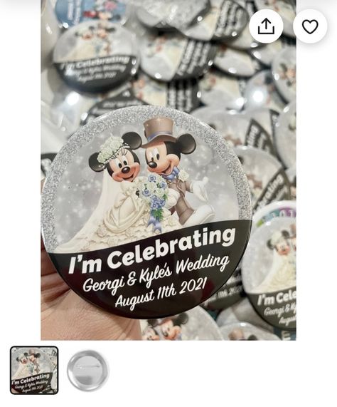 Minnie Mouse Wedding, Disney Wedding Dress, Disney Wedding Favors, Disney Cruise Wedding, Disney Wedding Invitations, Disneyland Wedding, Disney Bachelorette, Disney Wedding Ideas, Disney Buttons