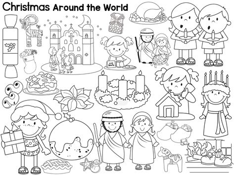 Christmas Around the World Book List Freebie and free coloring page Around The World Coloring Pages, Winter Homeschool, Multicultural Activities, Merry Christmas Coloring Pages, Christmas Units, Christmas Teaching, Printable Christmas Coloring Pages, Christmas Around The World, Clever Classroom