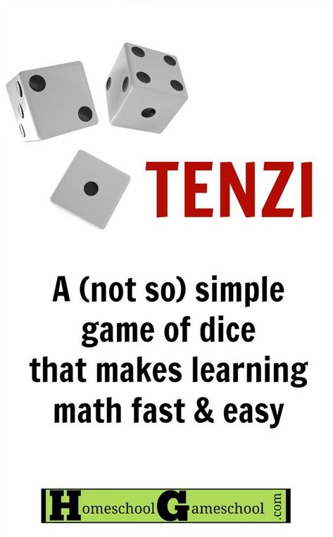 Tenzi is a fast dice game and it's PERFECT for reinforcing math facts! Dice Math Games, Maths Games, Speed Drills, Learn Math, Fun Math Games, Math Game, Math Methods, Mental Math, Homeschool Math