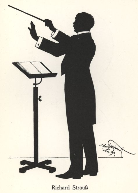 Richard Strauß (1864-1949), silhouette (1918), by Hans Schließmann (1852-1920). Richard Strauss, Classical Music Composers, Music Composers, Classical Music, Opera, Mood Board, Musician, Music