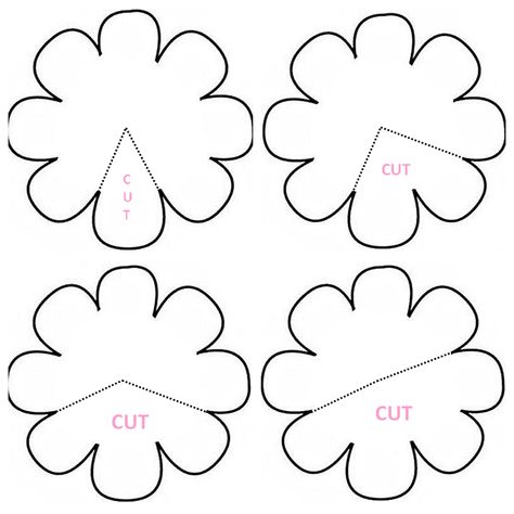 Printable Flower Pattern, Paper Flowers Diy Wedding, Paper Flower Templates Pdf, Petal Template, Paper Flower Printable Templates, Free Paper Flower Templates, Flower Petal Template, Paper Rose Template, Flower Templates Printable