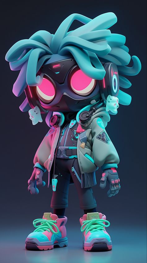 Create your own cute 3D futurustic blindbox toy characters with these ready to go Prompts for your creative projects. #midjourney #AI #3D #3D character #Blindboxtoys Turn Around Character Design, Futuristic Products, 3d Cyberpunk, Neon Futuristic, Futuristic Character, Product Animation Video, 3d Digital Art, Childhood Cartoons, 3d Karakter