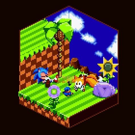 Sonic Tails, Isometric Art, 8 Bits, Sega Genesis, Labyrinth, Pixel Art, Sonic, Sonic The Hedgehog, Layout