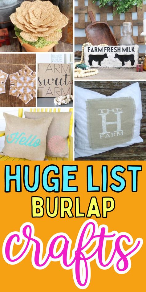 Burlap Crafts Diy Home Decor, Crafts With Burlap, Diy Burlap Signs, Burlap Bedroom, Burlap Ribbon Crafts, How To Make Crafts, Burlap Crafts Diy, Burlap Diy, Crafts To Try