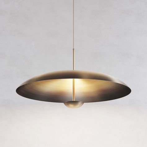 STUDIOTWENTYSEVEN • ORE PENDANT LAMP BY EVA MENZ Large Dome Pendant Light, Dome Pendant Light, Dome Pendant Lighting, Satin Brass, Hand Spinning, Pendant Lamp, Pendant Light, Bedroom, Lighting