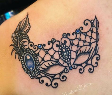 New Orleans Mask Tattoo, Mardi Gras Mask Tattoo, Venetian Mask Tattoo, Masquerade Mask Tattoo, Jewel Tattoos, Mask Tattoos, Dragon Tattoo Ideas, Mannequin Model, Jewel Tattoo