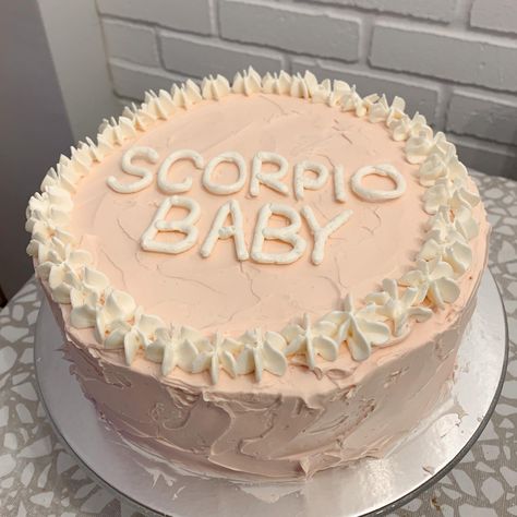 Scorpio Cake Aesthetic, Birthday Cake Scorpio, Scorpio Cake Ideas, 19th Bday Cake, Scorpio Baby Cake, Seventeen Birthday Cake, 26th Birthday Cake, Birthday Cake Ideas For Teens, Birthday Cake Hello Kitty