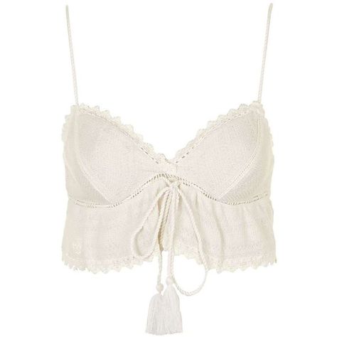 Topshop Knitted Crochet Bralet ($28) ❤ liked on Polyvore featuring tops, crochet top, bralette tops, white strappy top, macrame top and white top Crochet Bralet, White Bralette Top, Crochet Bralette Top, Cropped White Shirt, Crop Tops Shirts, White Crochet Top, Bralet Tops, Crochet Bralette, Bralette Top