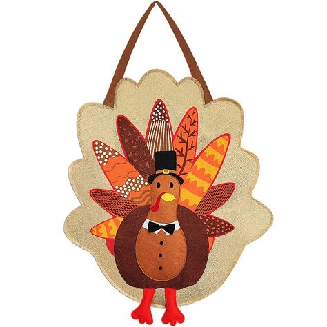 Turkey Door, Outdoor Holiday Decorations, Harvest Day, Turkey Decor, Burlap Door, Hanger Decor, Decor Thanksgiving, Pumpkin Lights, Burlap Fabric