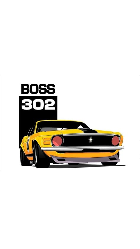 Mustang Illustration, Boss 302 Mustang, Mustang Art, Mustang Wallpaper, Maya Art, Mustang Car, Andermatt, Mustang Boss 302, Ford Mustang Boss