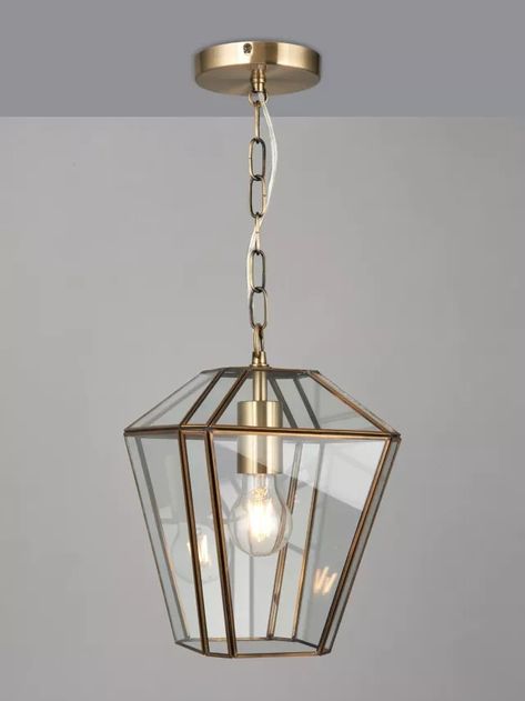 Antique Brass Pendant Light, Lantern Ceiling, Lantern Ceiling Lights, Traditional Ceiling Lights, Gold Lanterns, Hallway Designs, Ceiling Shades, Glass Lantern, Barn Lighting