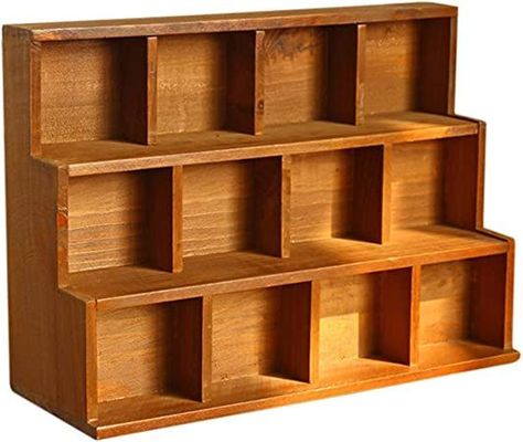 Cabilock 12 Compartment Shadow Box Display Shelf Organizer Small Item Display Unit for Wall or Table Desk Memorabilia Holder Shadow Box Shelves, Antique Shelves, Wall Hanging Storage, Shelf Organizer, Box Shelves, Box Display, Display Unit, Wood Shadow Box, Floating Wall Shelves