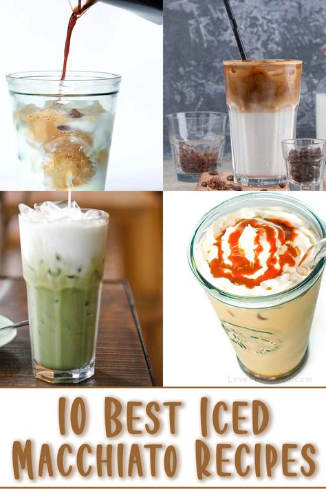 Iced Macchiato Recipe, Caramel Macchiato Recipe, Macchiato Recipe, Ice Caramel Macchiato, Starbucks Caramel, Drink Recipes Nonalcoholic, Cinnamon Almonds, Caramel Macchiato, Starbucks Iced