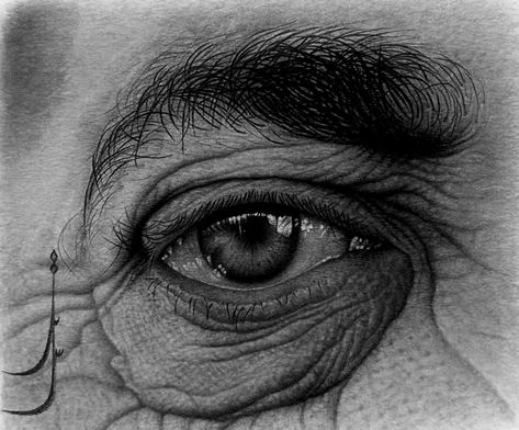 Sanaz Hosseini | CHARCOAL | The Old Eye Old Eyes Photography, Old Eyes Drawing, Hslot Outfits, Eye Sketches, Old Eyes, Eye References, Charcoal Eye, Body Part Drawing, Figure Design