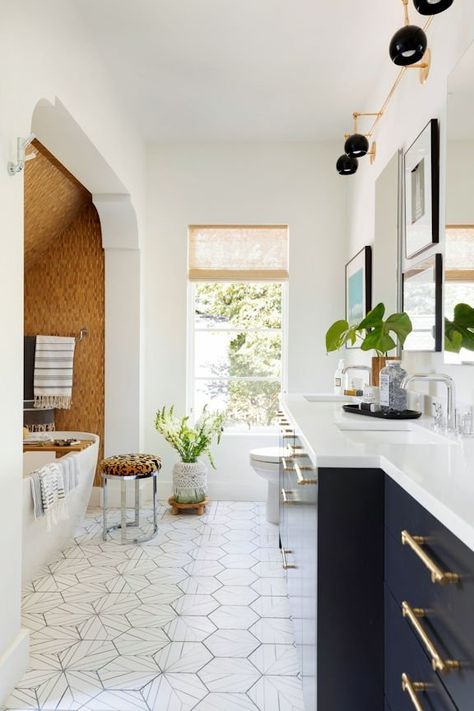 Influenced by the Cape Dutch style of South Africa, this small in-fill home was designed for an interior designer to reflect her international travels. Dutch Interior, Modern Cape, Cape Dutch, Eclectic Bathroom, Dutch House, Traditional Baths, Modern Sink, Bathroom Trends, Free Standing Bath Tub