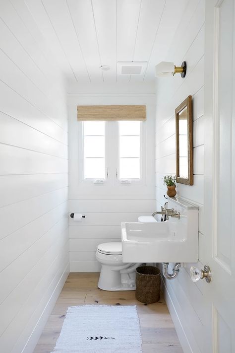 Powder Room Design Ideas, Coastal Cabin, Cottage Bath, Schoolhouse Electric, Outdoor Bathroom, Powder Room Design, Powder Bath, Divine Design, Beach Bathrooms