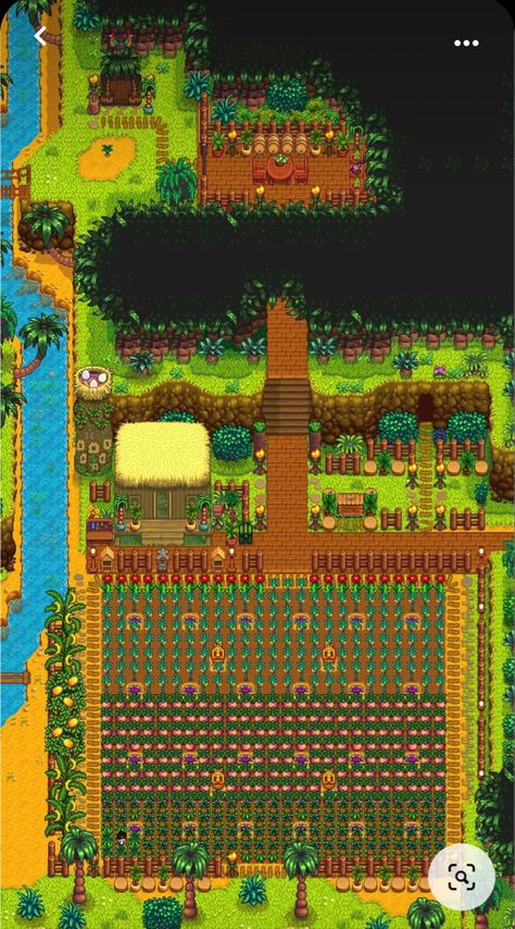 Stardew Grandpa Shrine, Stardew Quarry Layout, Stardew Ginger Island Farm, Stardew Valley Obelisk, Ginger Island House Stardew Valley, Junimo Hut Layout, Ginger Island Farm Layout, Stardew Valley Ginger Island Farm, Stardew Valley Beehive Layout